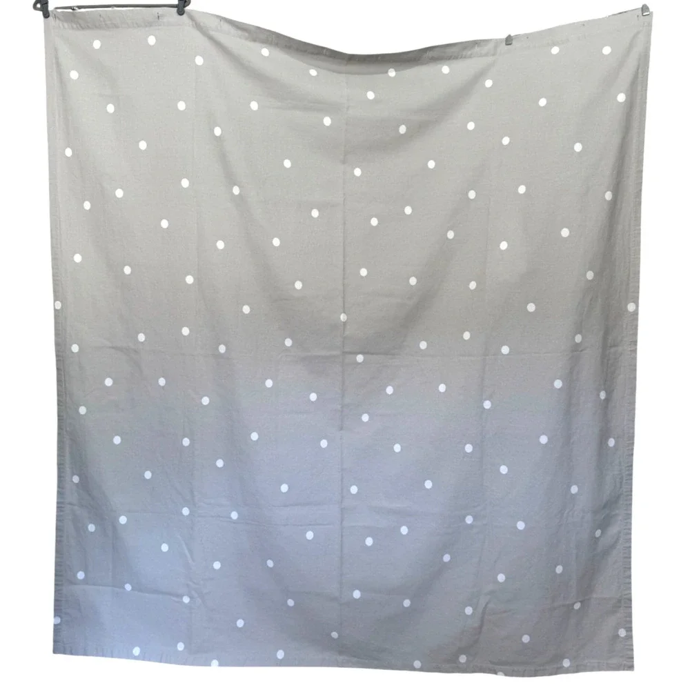 KATE SPADE Shower Curtain Gray with White Dots 72